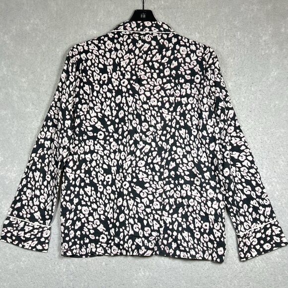 Victoria's Secret Pajamas Womens Medium Black Pink Leopard Shirt Shorts PJ Set - Picture 9 of 12